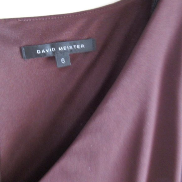 David Meister Burgundy Draped Dress  Size US 6 - Picture 8 of 8